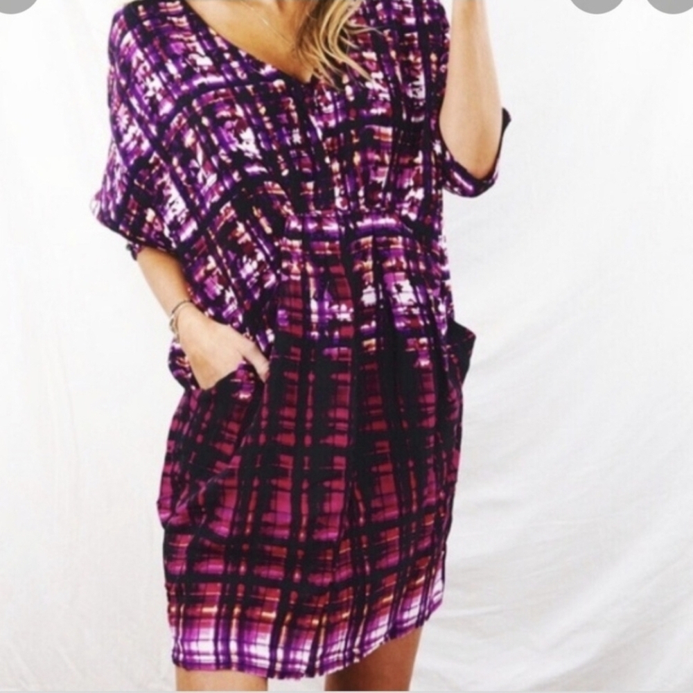 Maeve Anthropologie Cocoon Dolman Sleeve Purple‎ Pockets Dress Women's Small